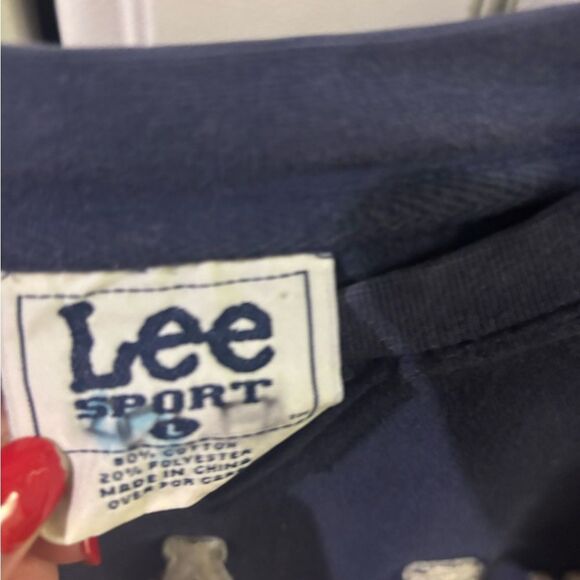 Lee Men's Navy Bears Crewneck Sweater vintage size L EUC - Picture 3 of 4